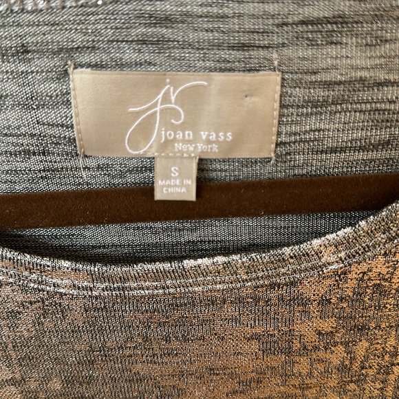 Joan Vass Women’s Blouse Metallic Silver - Picture 4 of 7